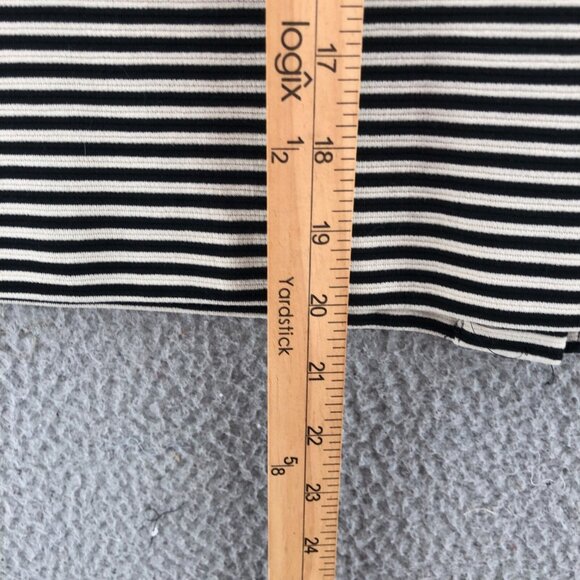 J Jill Skirt Women Medium Ivory Stripe Knee Length Straight Pull On Stretch Knit - Picture 9 of 10